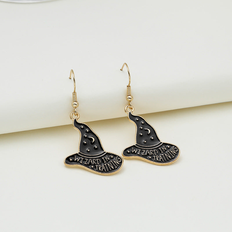 Halloween Novelty Cartoon Bat Cat Earrings for Women