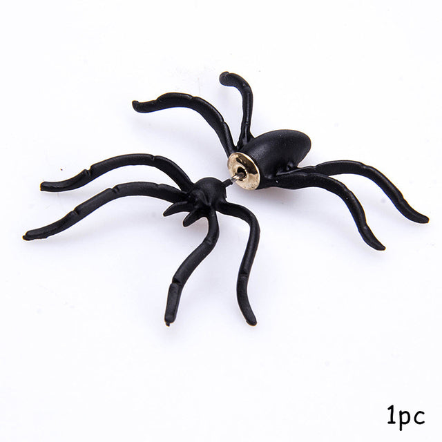 Creepy Black Spider Earrings for Halloween Costumes