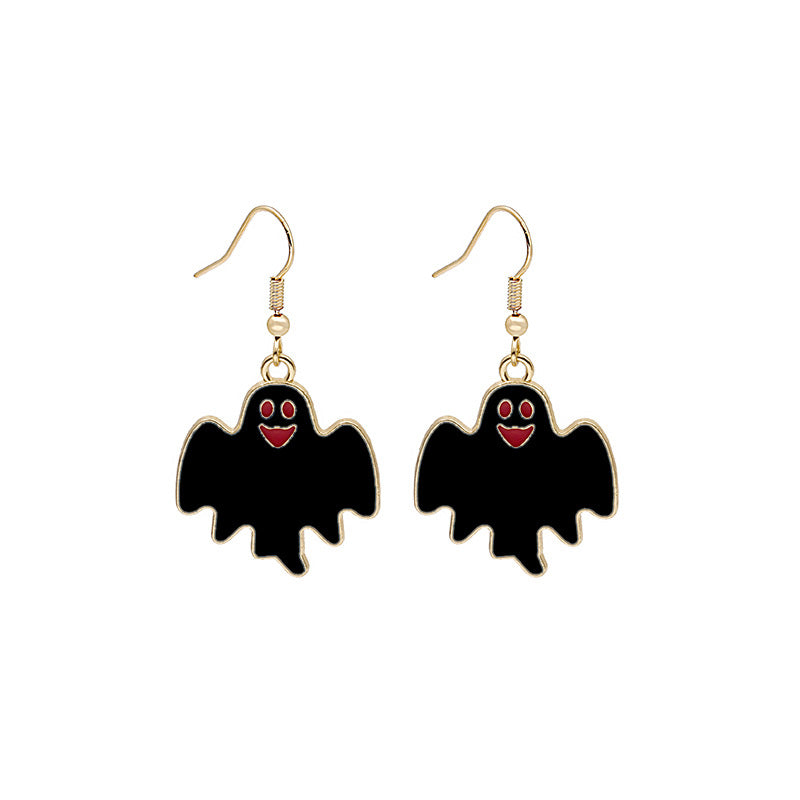 Halloween Novelty Cartoon Bat Cat Earrings for Women