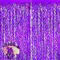 Purple Streamers Foil Fringe Curtain 3.3 x 6.6ft Wavy Party Streamers 2Pack Metallic Streamer Curtains Birthday Themed Party Decorations Tinsel Curtain for Parties Streamers Photoshoot Decor