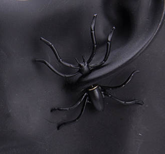 Crawling Spider Earrings - Unique Halloween Style (1 Pair)