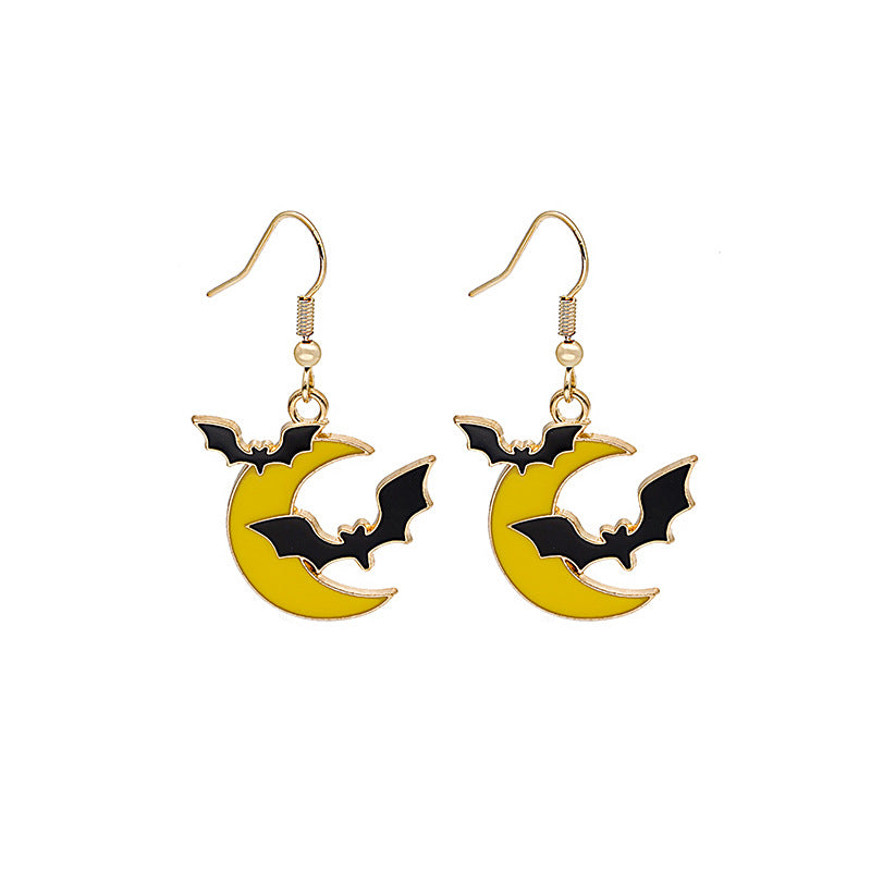 Halloween Novelty Cartoon Bat Cat Earrings for Women